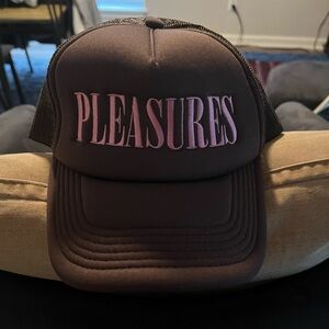 PLEASURES Brown Trucker Hat